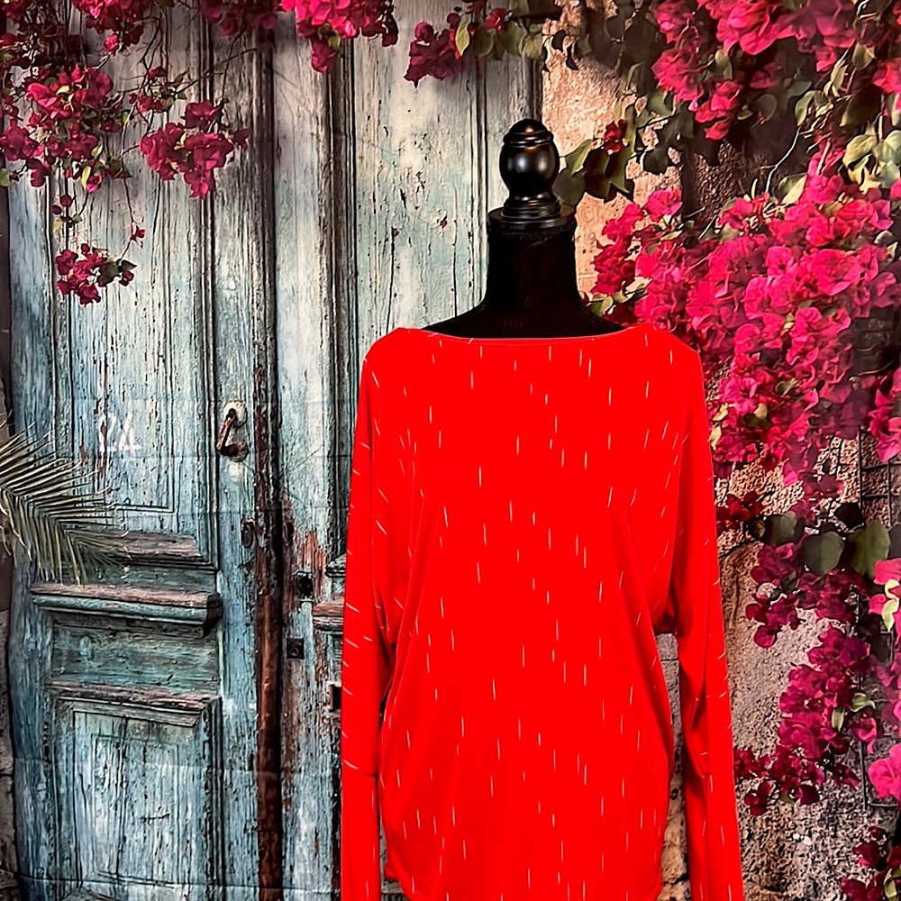 Large red Worthington long sleeve blouse